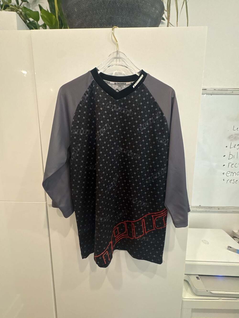 Nema Cycling Jersey Size M Black Gray Geometric Print